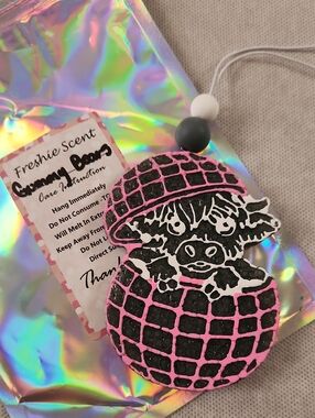 Black & Pink Cow Car Freshie Air Freshener